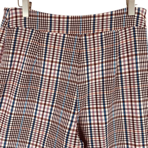 Belle Vere pull on Plaid High Rise Wide Leg Cropped Flat Front pants size 8 - Picture 4 of 16